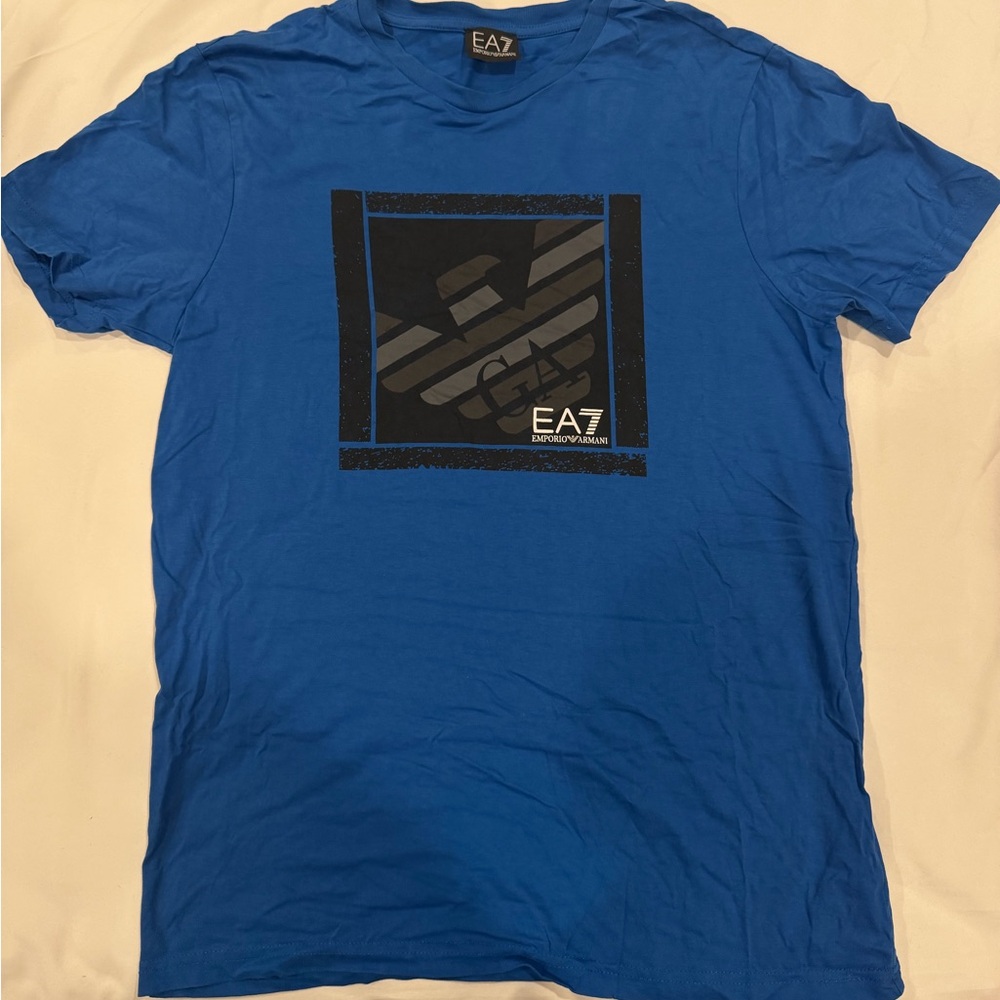 Emporio Armani Men's Blue Graphic T-Shirt